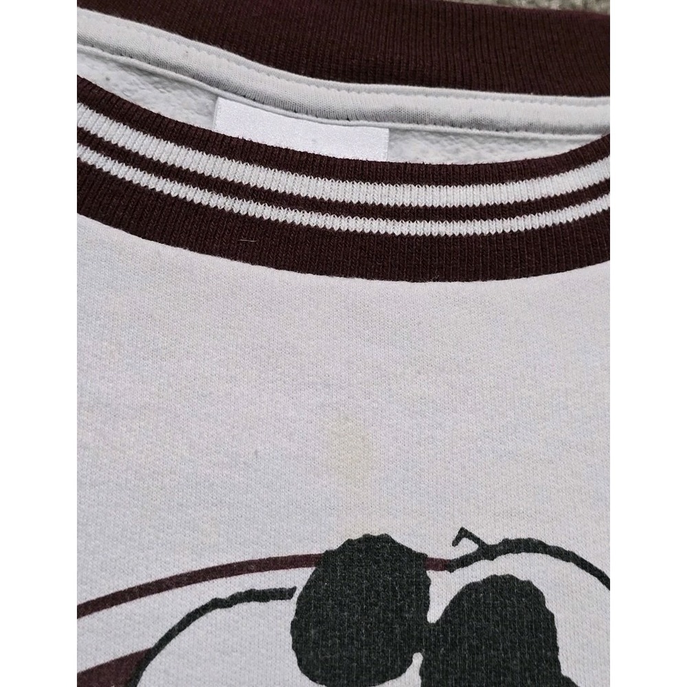 Cropped Snoopy Peanuts‎ Sweatshirt Womens XL Graphic 1950 Athletic Sweater - Picture 10 of 15